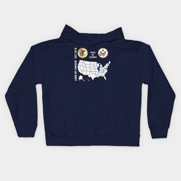 State of Illinois Kids Hoodie by NTFGP